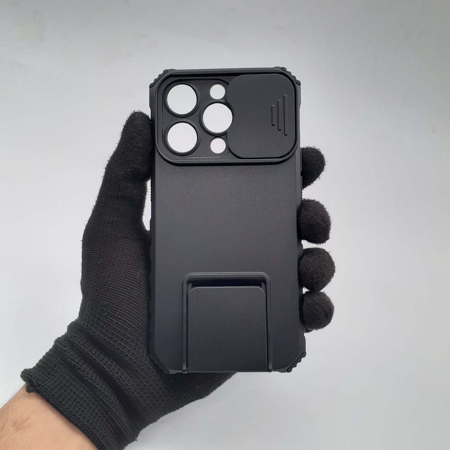 iPhone 14 Pro Heavy Duty Protective Case with Integrated Kickstand and Sliding Camera Lens Cover for Ultimate Screen and Camera Protection