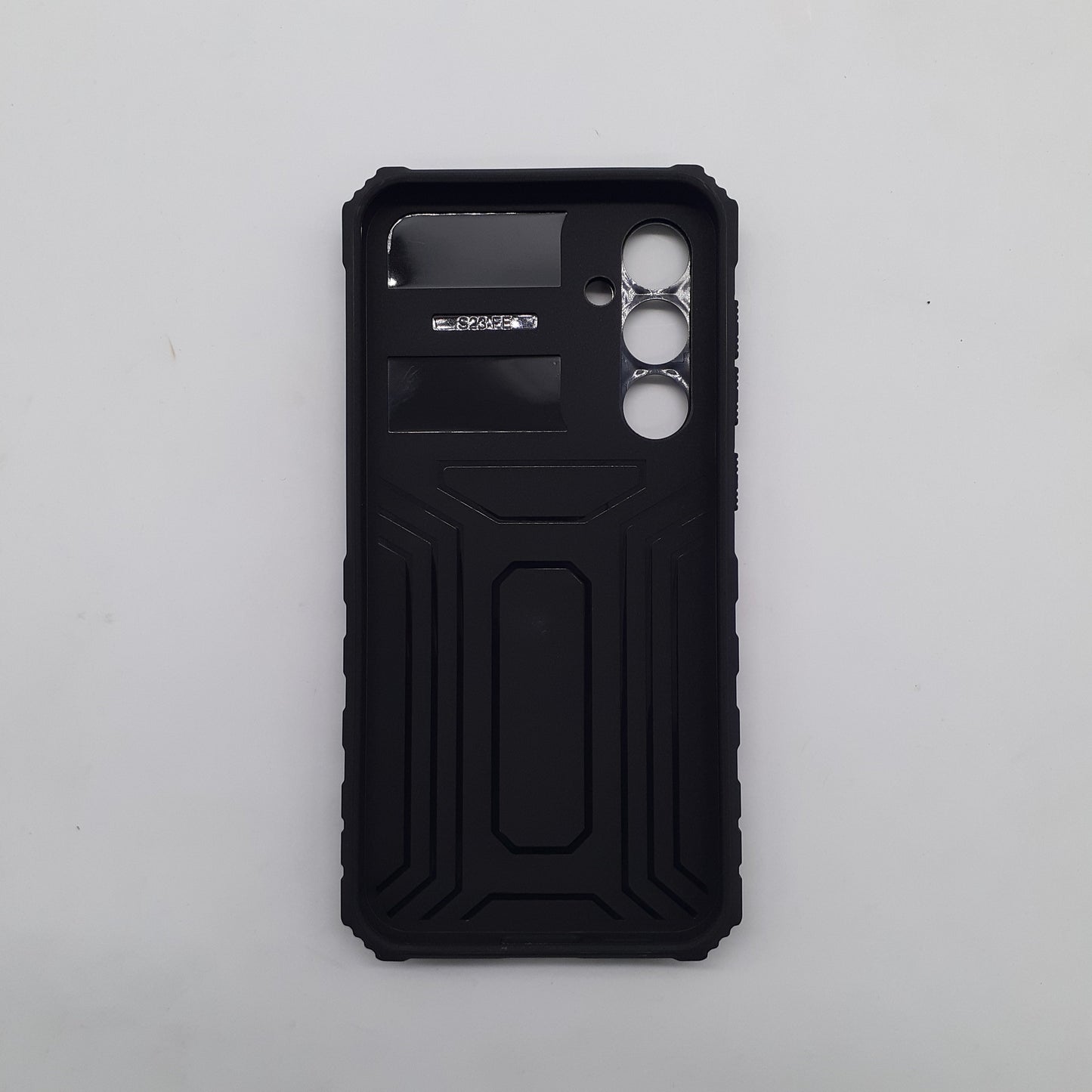 Samsung S23 FE Shockproof Case with Sliding Camera Cover and Integrated Ring Stand Holder, Heavy Duty Protection, Black