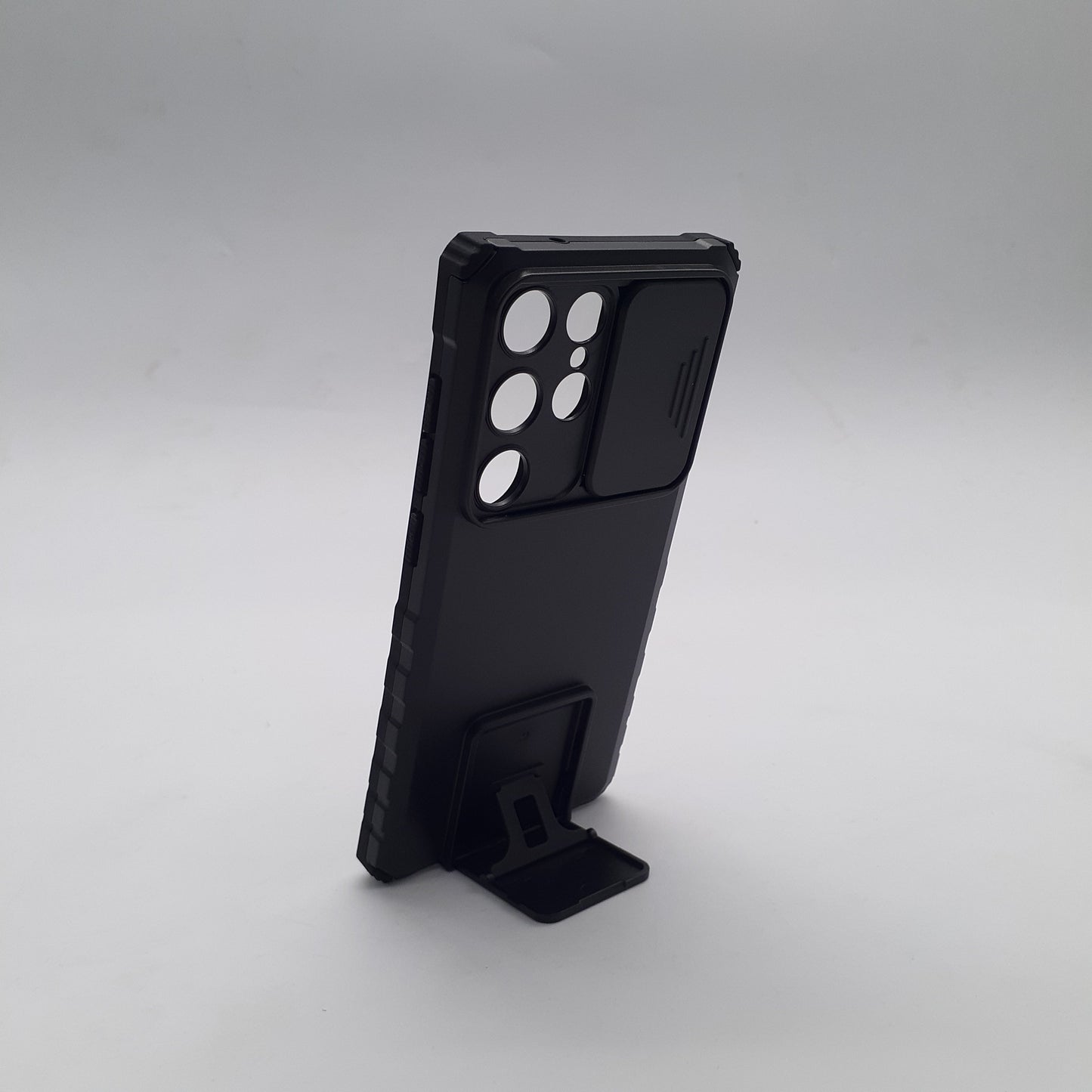 Samsung S23 Ultra Heavy Duty Shockproof Phone Case with Slide Camera Cover and Integrated Kickstand for Hands-Free Viewing