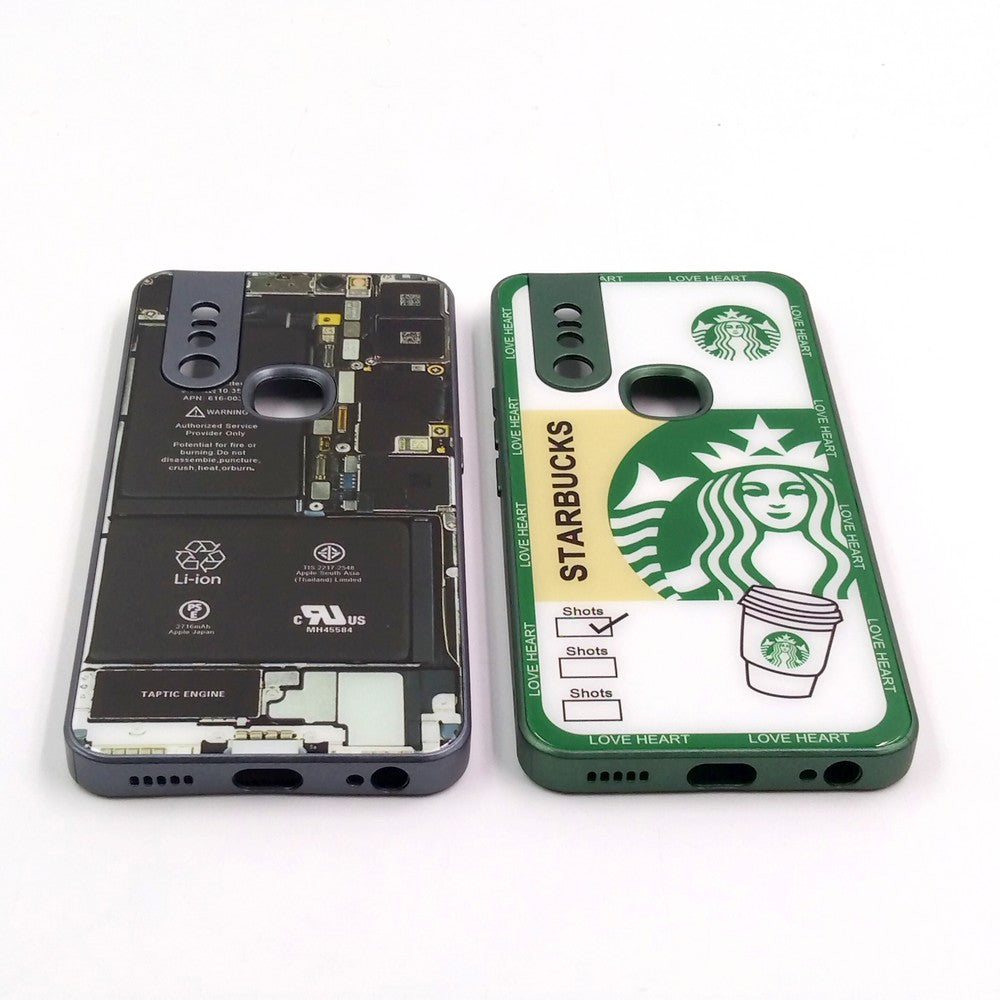 Vivo V15 pack of 2 Glass Back Covers Stabucks and Circuit Design