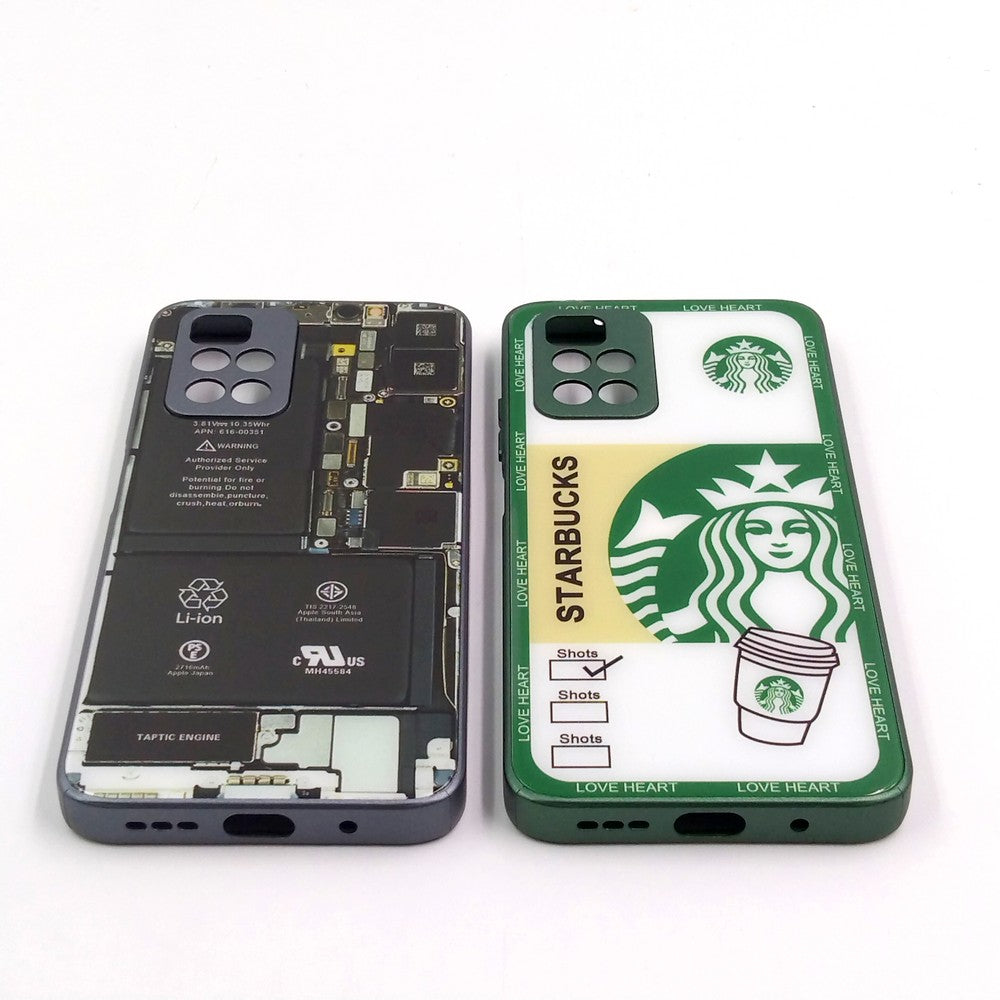 Redmi Note 11 pack of 2 Glass Back Covers Stabucks and Circuit Design