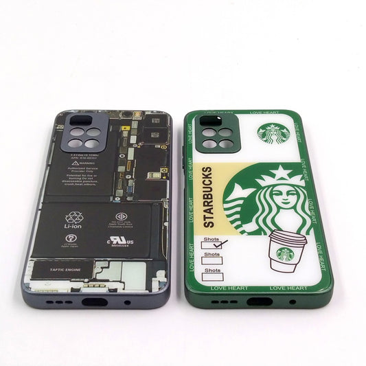 Redmi Note 11 pack of 2 Glass Back Covers Stabucks and Circuit Design