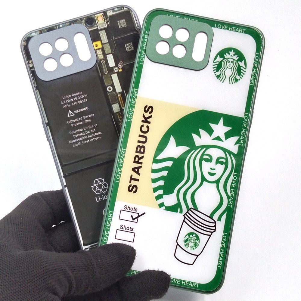 OPPO F17 pack of 2 Glass Back Covers Stabucks and Circuit Design