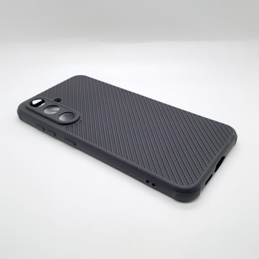 Samsung S24 FE Carbon Fiber texture Hard Rubber armour back cover shock-porof case