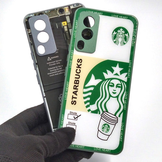 Vivo V21e pack of 2 Glass Back Covers Stabucks and Circuit Design