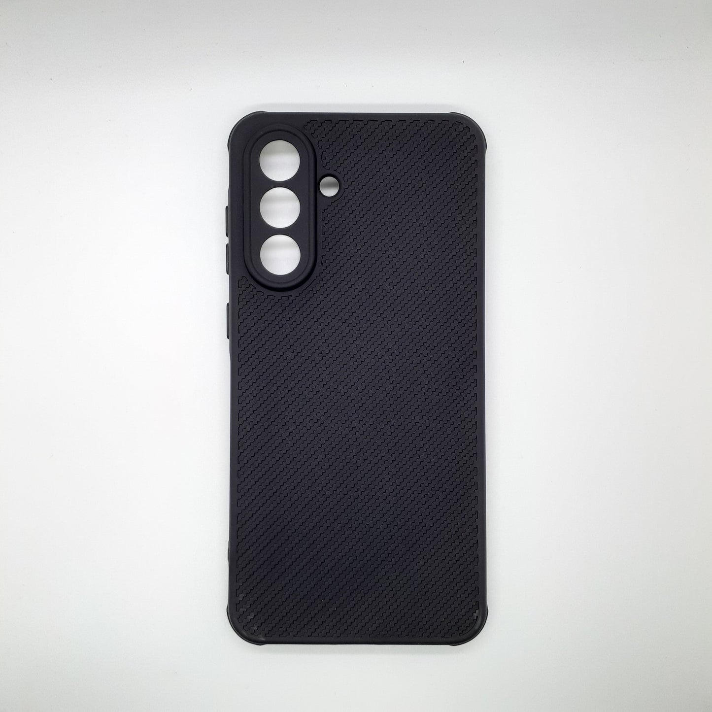 Samsung A56 Carbon Fiber texture Hard Rubber armour back cover shock-porof case