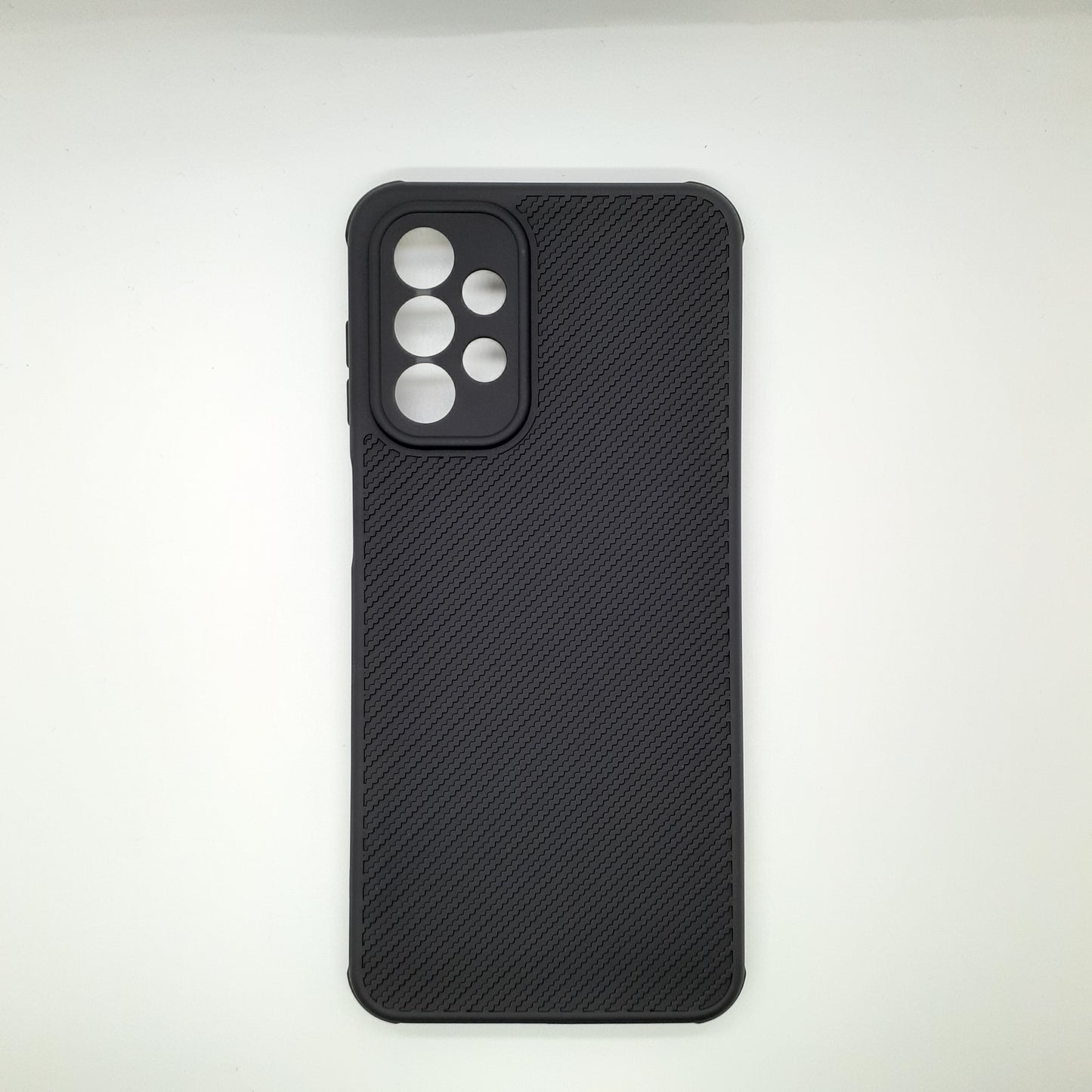 Samsung A23 Carbon Fiber texture Hard Rubber armour back cover shock-porof case