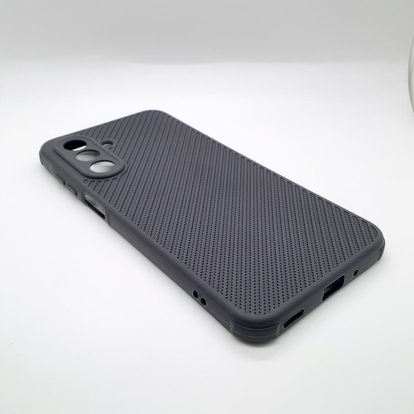 Samsung A17 Carbon Fiber texture Hard Rubber armour back cover shock-porof case