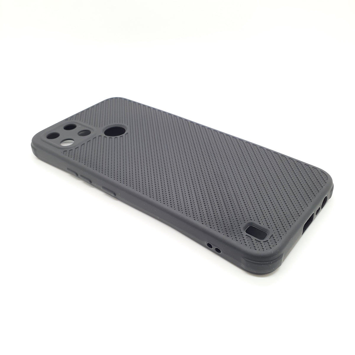 Realme C21Y Carbon Fiber texture Hard Rubber armour back cover shock-porof case