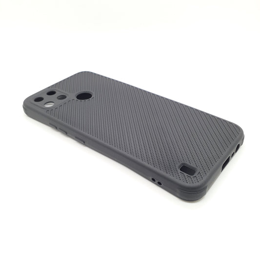 Realme C21Y Carbon Fiber texture Hard Rubber armour back cover shock-porof case