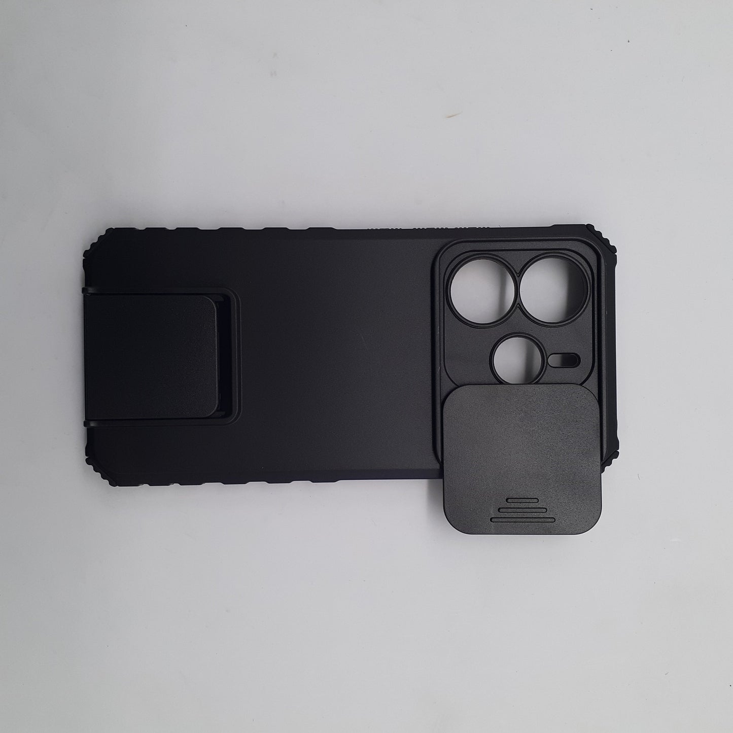 Redmi Note 14 Heavy Duty Protective Phone Case with Sliding Camera Cover and Integrated Built-in Kickstand for Hands-Free Viewing
