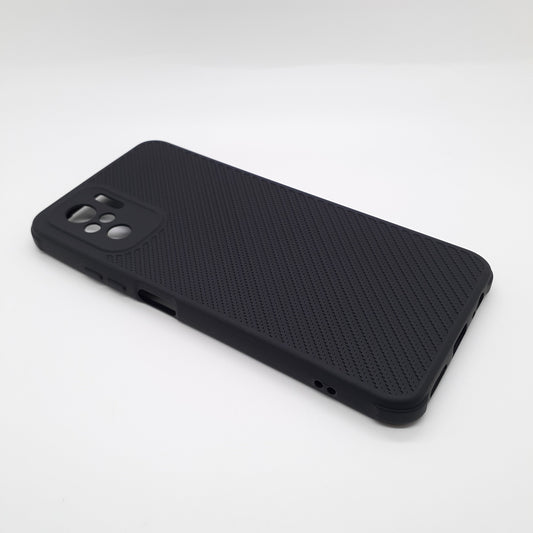 Redmi Note 10 Carbon Fiber texture Hard Rubber armour back cover shock-porof case
