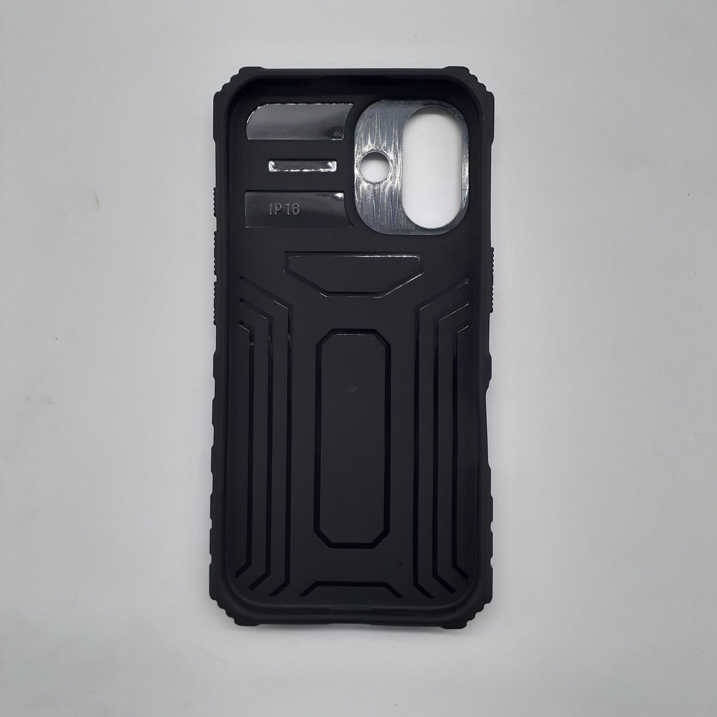 iPhone 16 Heavy Duty Protection Case with Camera Slide Cover and Integrated Kickstand for Hands-Free Viewing
