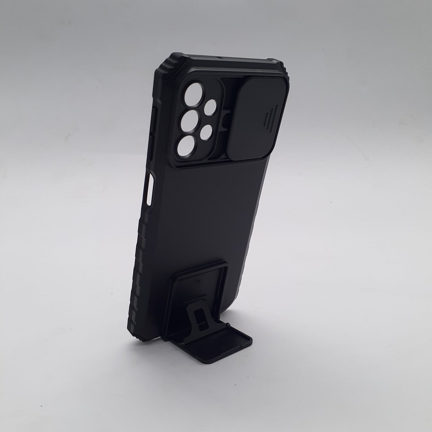 Samsung A32 5G Heavy Duty Shockproof Case with Slide Camera Cover and Integrated Kickstand for Hands-Free Viewing