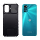 Motorola Moto G22 Case, Heavy Duty Shockproof Cover with Sliding Camera Lens Protector and Integrated Kickstand for Hands-Free Viewing