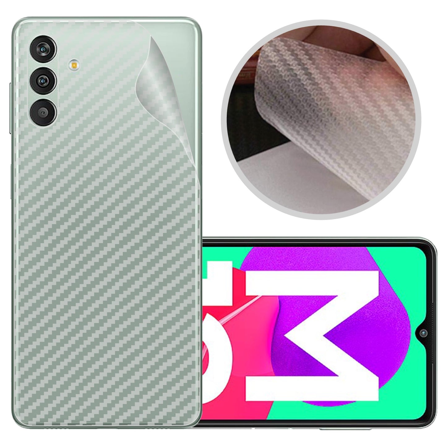 Carbon Back Sticker for Samsung Mobile