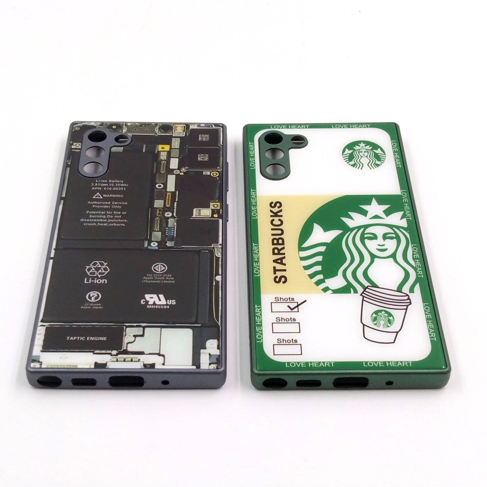Samsung Note 10 pack of 2 Glass Back Covers Stabucks and Circuit Design