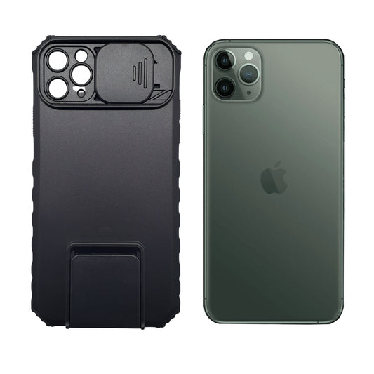 iPhone 11 Pro Max Heavy Duty Protective Case with Sliding Camera Cover and Integrated Kickstand for Hands-Free Viewing