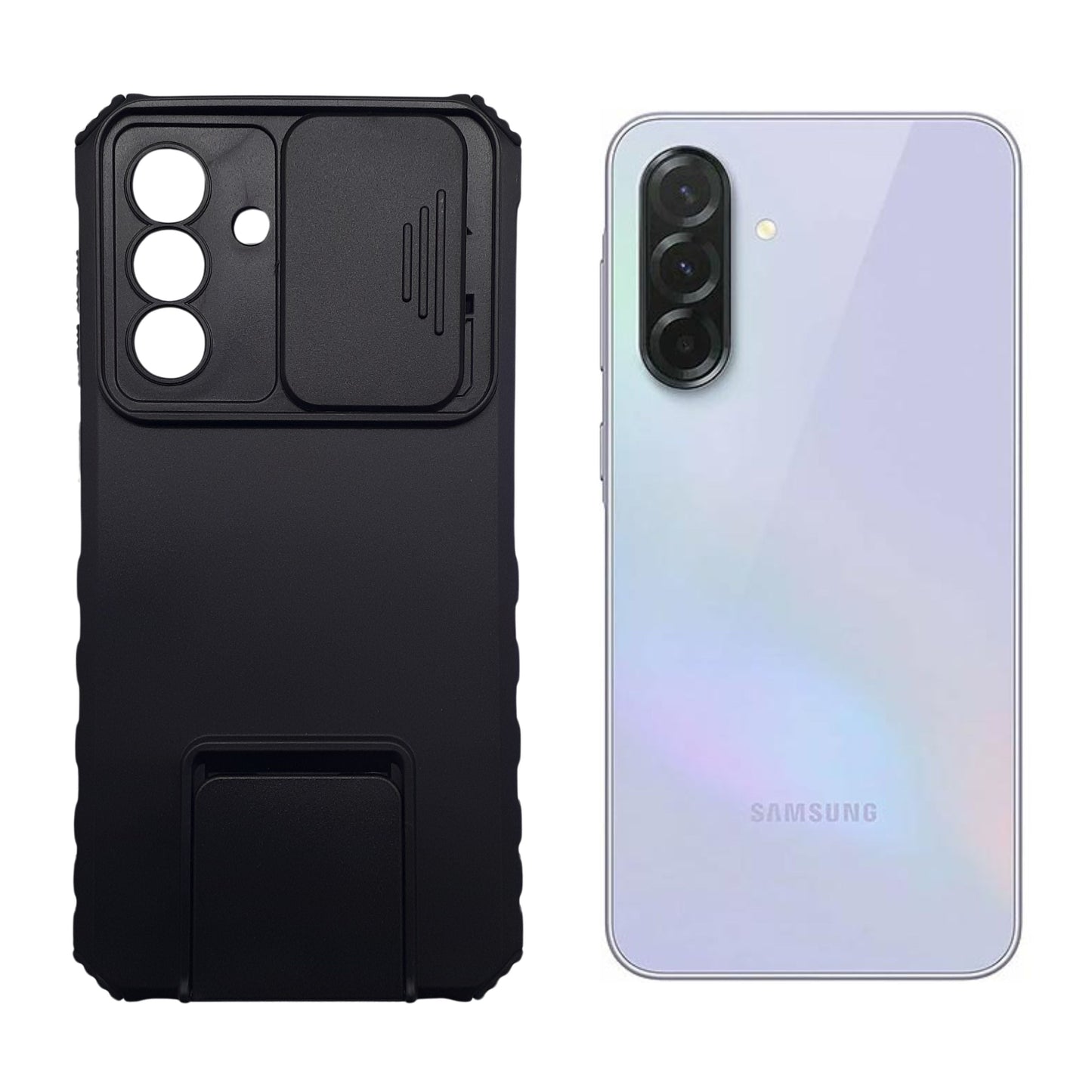Samsung Galaxy A36 5G Heavy-Duty Shockproof Phone Case with Sliding Camera Cover and Built-in Kickstand Stand, Full Body Protective Cover