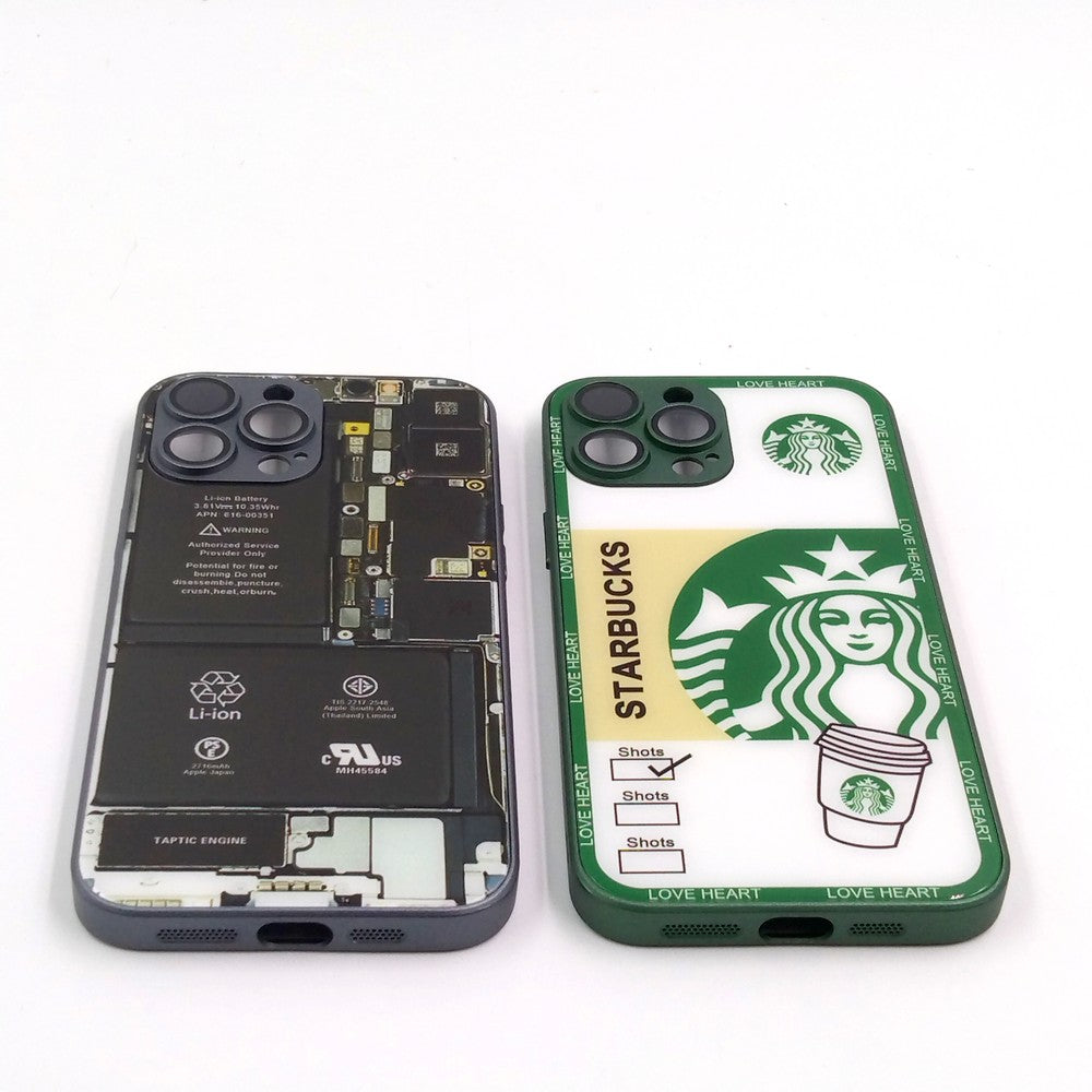 iPhone 13 Pro Max pack of 2 Glass Back Covers Stabucks and Circuit Design