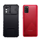 Samsung A02s Case, Heavy Duty Shockproof Protective Cover with Sliding Camera Lens Protector and Foldable Kickstand Built-in Stand