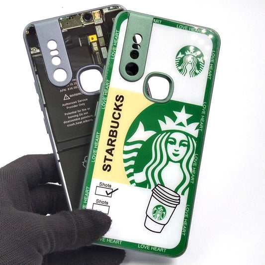 Vivo V15 pack of 2 Glass Back Covers Stabucks and Circuit Design
