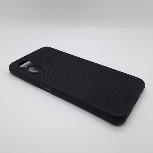 OPPO A17 Carbon Fiber texture Hard Rubber armour back cover shock-porof case