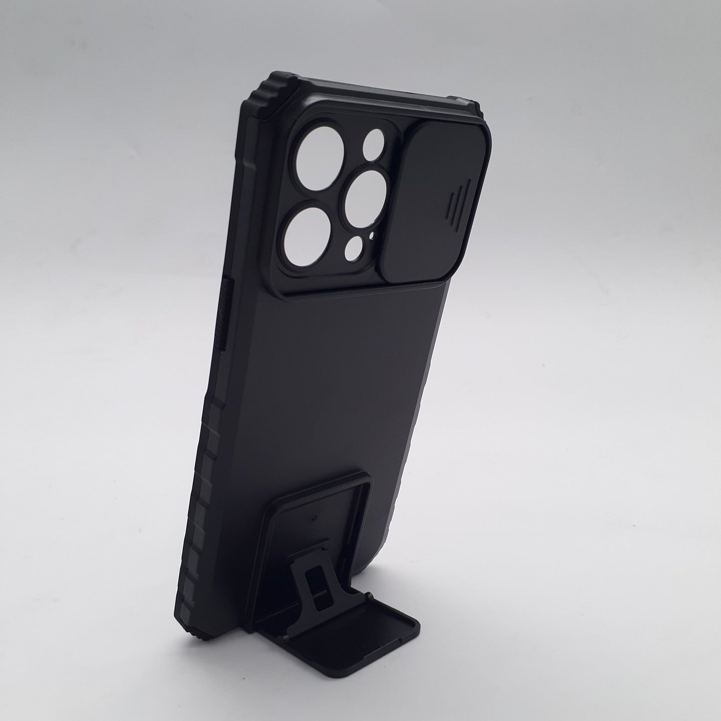 iPhone 14 Pro Max Case with Slide Camera Cover, Heavy Duty Shockproof Bumper, and Built-in Kickstand for Magnetic Car Mount Holder