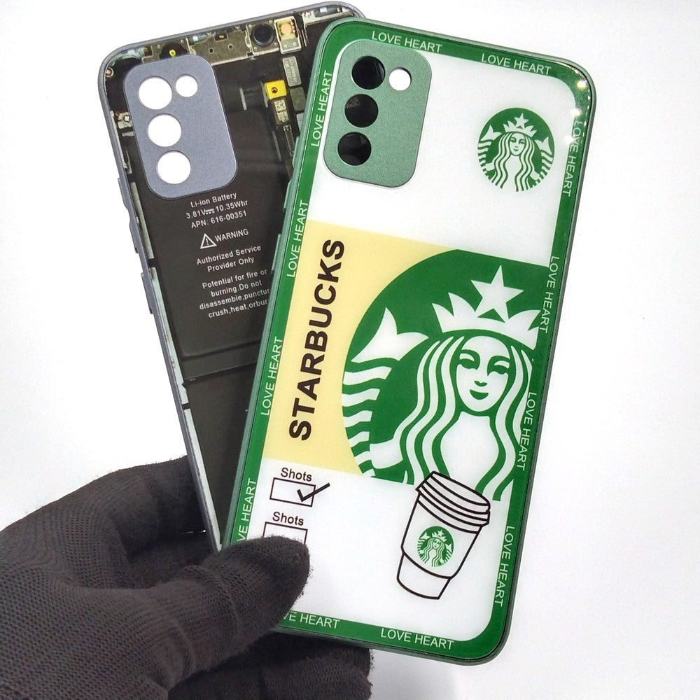 Samsung A02s pack of 2 Glass Back Covers Stabucks and Circuit Design