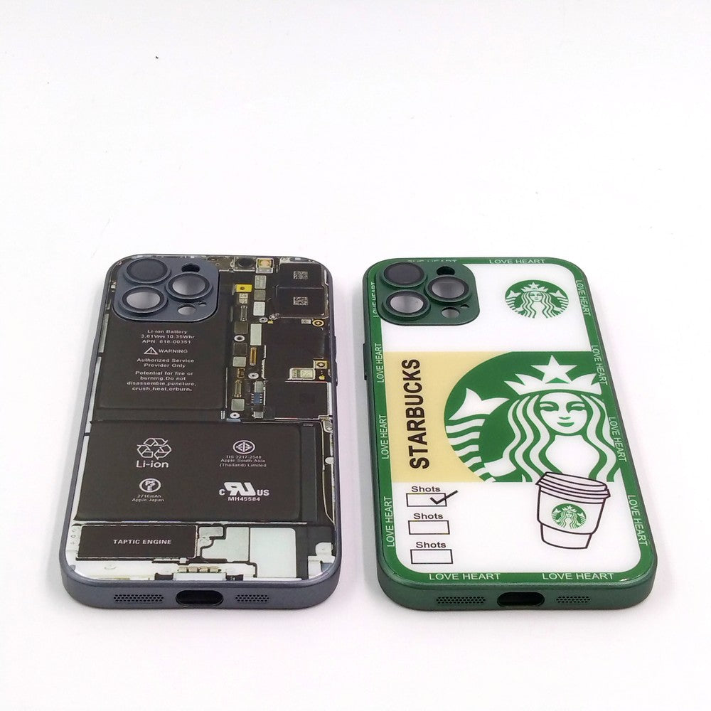 iPhone 12 Pro Max pack of 2 Glass Back Covers Stabucks and Circuit Design