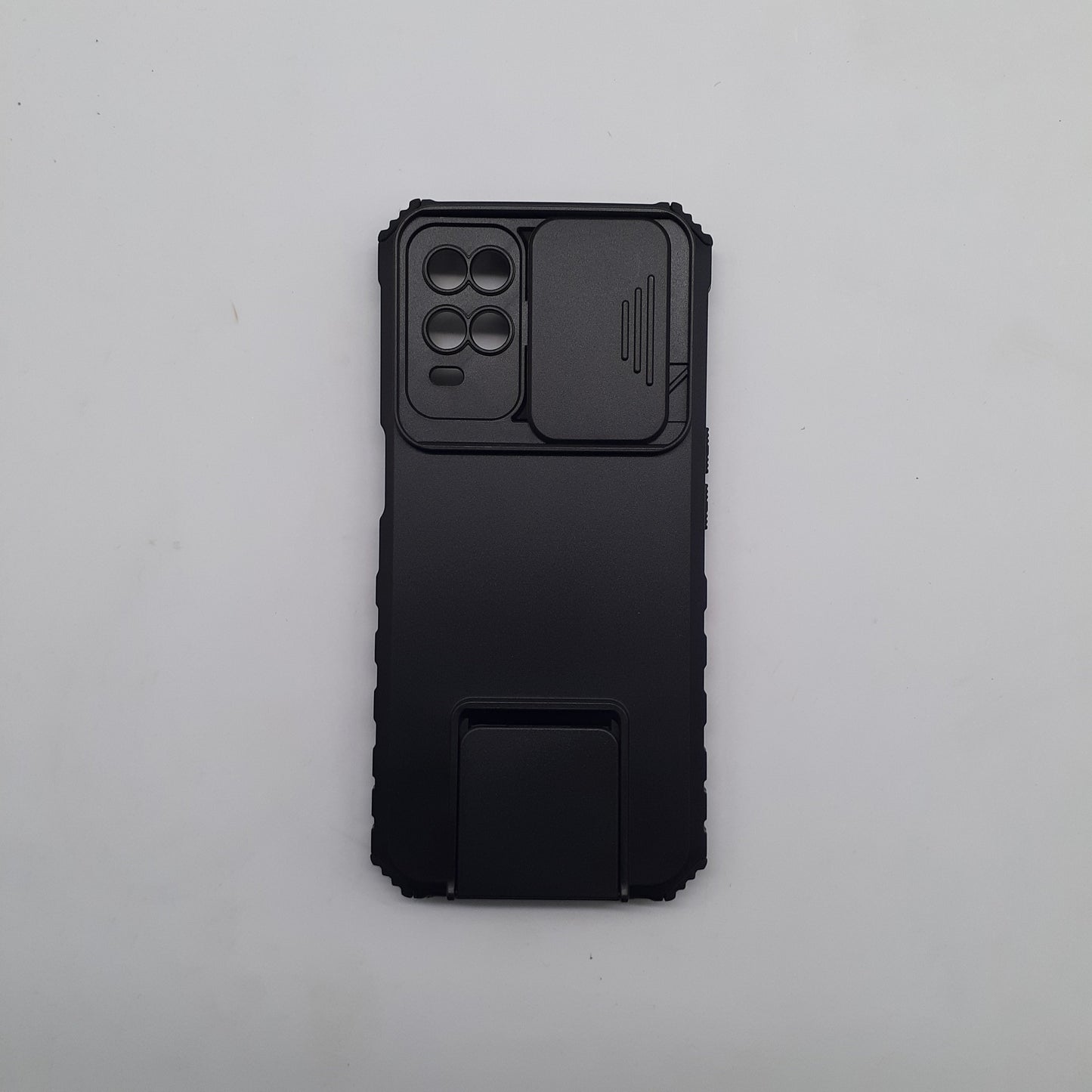 OPPO A54 Slide Camera Lens Protection Phone Case, Shockproof Armor Cover with Built-in Magnetic Ring Kickstand and Non-Slip Grip