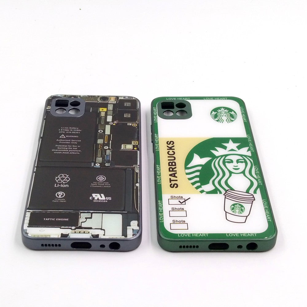 Samsung A22 5G pack of 2 Glass Back Covers Stabucks and Circuit Design