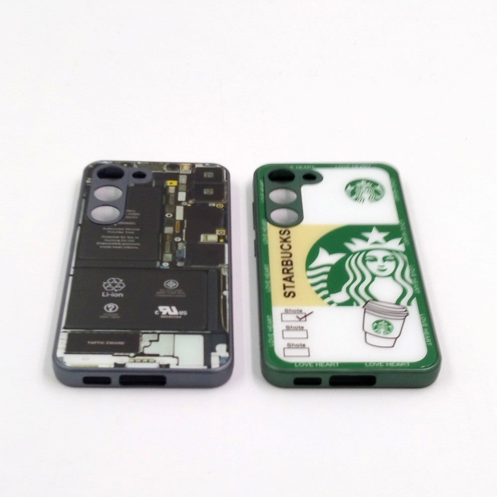 Samsung S23 pack of 2 Glass Back Covers Stabucks and Circuit Design