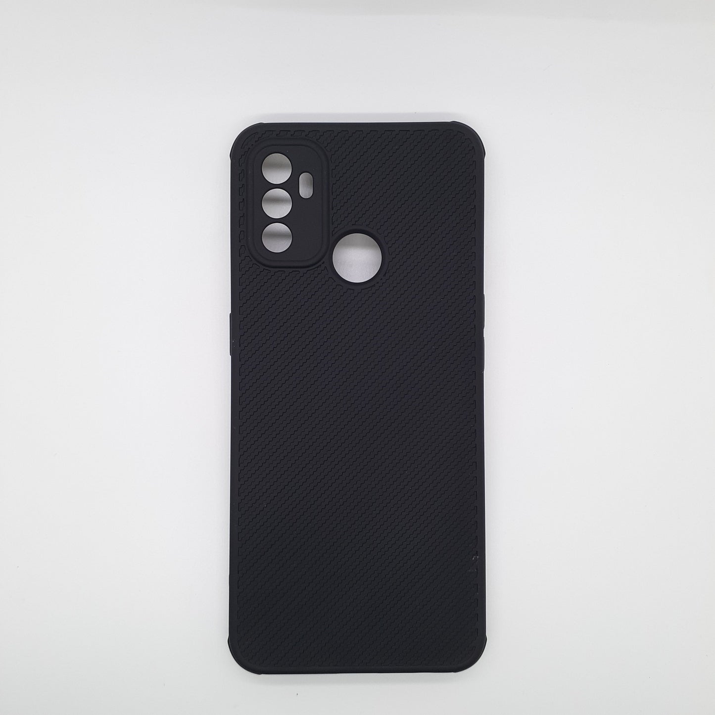 OPPO A53 Carbon Fiber texture Hard Rubber armour back cover shock-porof case