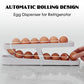 Automatic Scrolling Egg Rack Holder Storage Box Egg Basket Container Organizer Rolldown Refrigerator Egg Dispenser For Kitchen