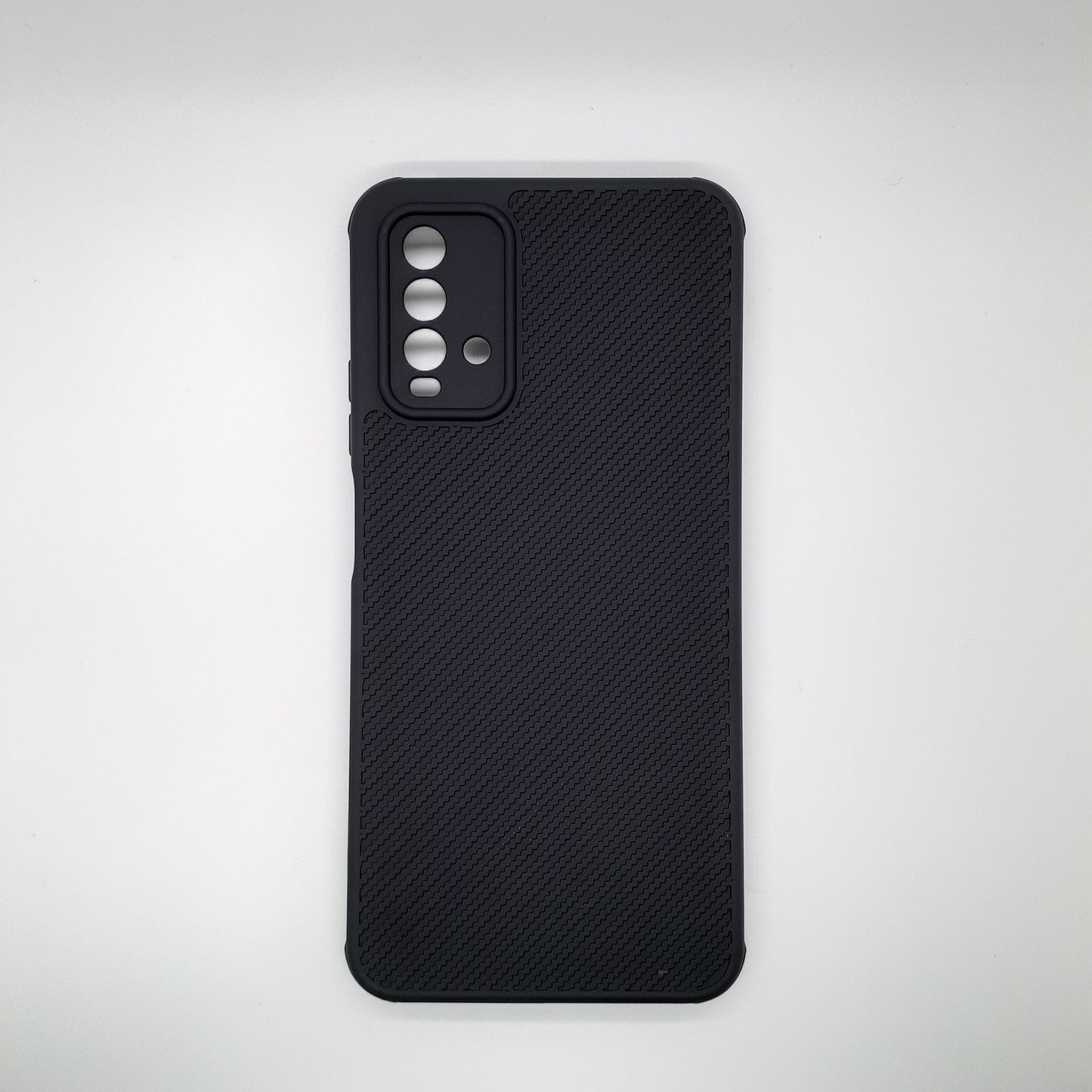 Redmi 9T Carbon Fiber texture Hard Rubber armour back cover shock-porof case