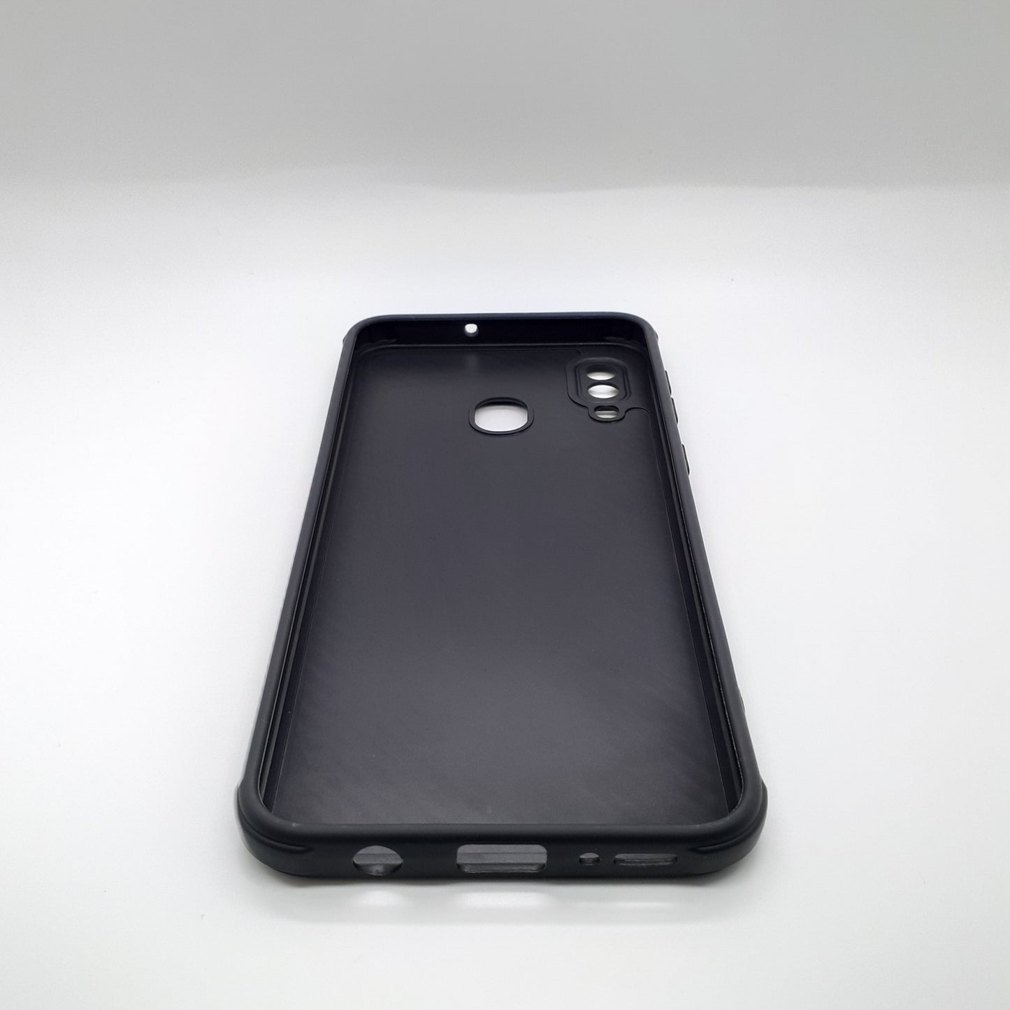 Samsung A20 Carbon Fiber texture Hard Rubber armour back cover shock-porof case