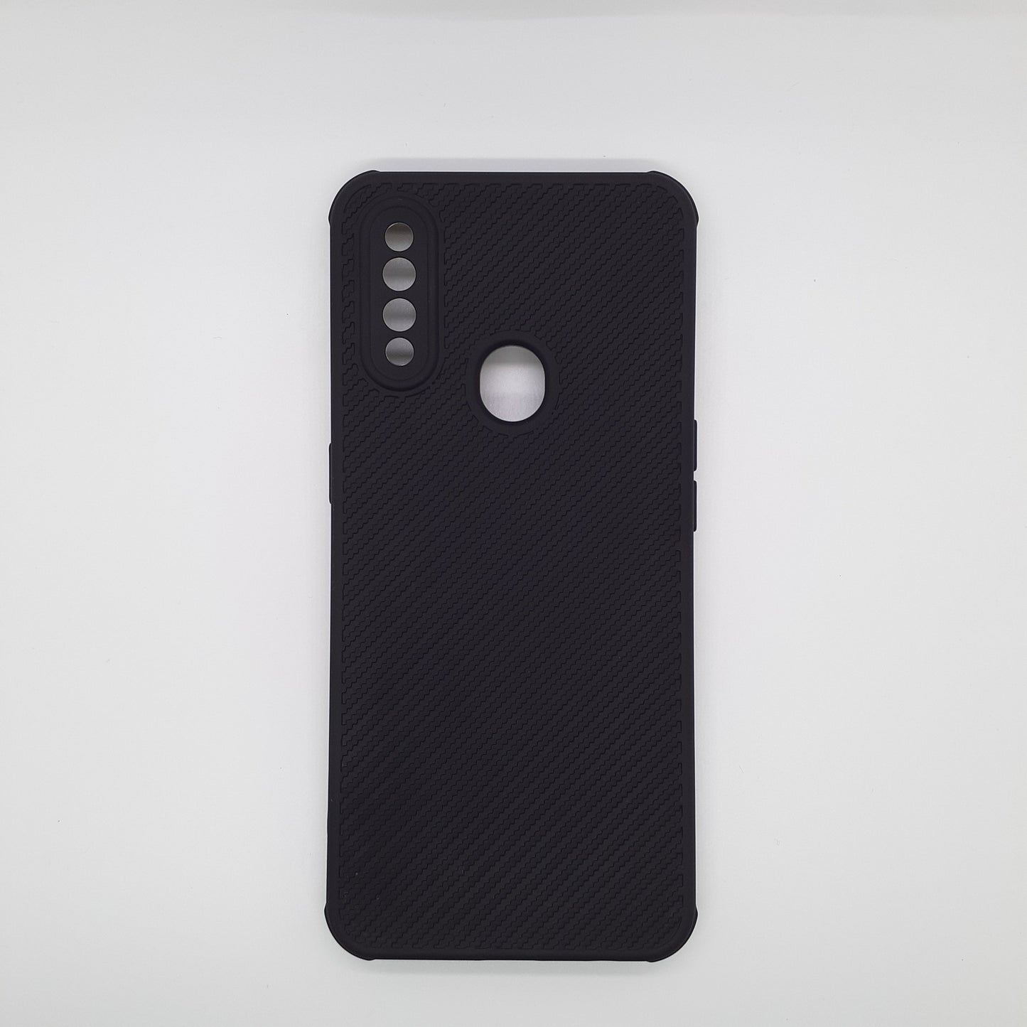 OPPO A8 Carbon Fiber texture Hard Rubber armour back cover shock-porof case