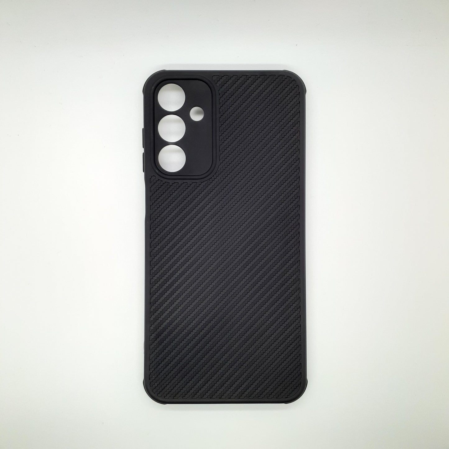 Samsung A15 Carbon Fiber texture Hard Rubber armour back cover shock-porof case