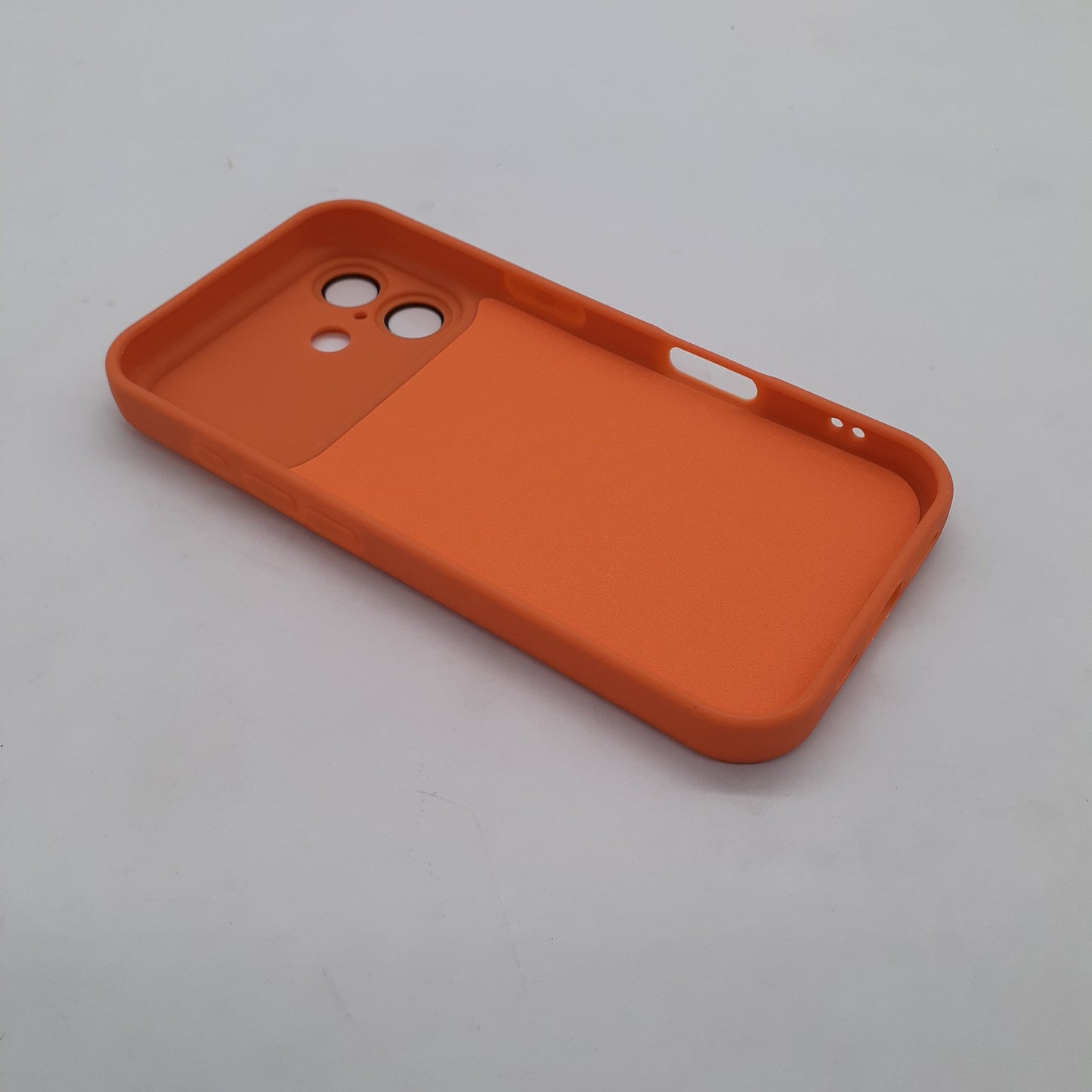 iPhone 16 Orange Back Case - Slim Fit Shockproof Protective Silicone Phone Cover