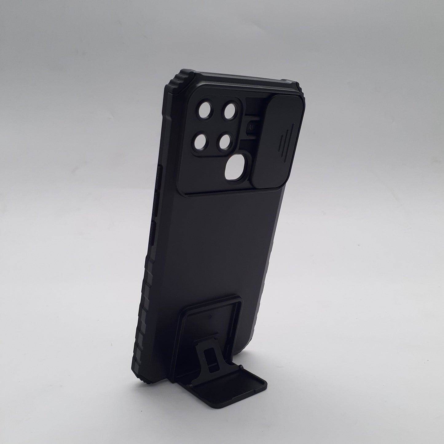 infinix Smart 6 Slide Camera Cover Case with Built-in Kickstand, Heavy Duty Shockproof Armor PC TPU Protection Stand Mobile Phone Case