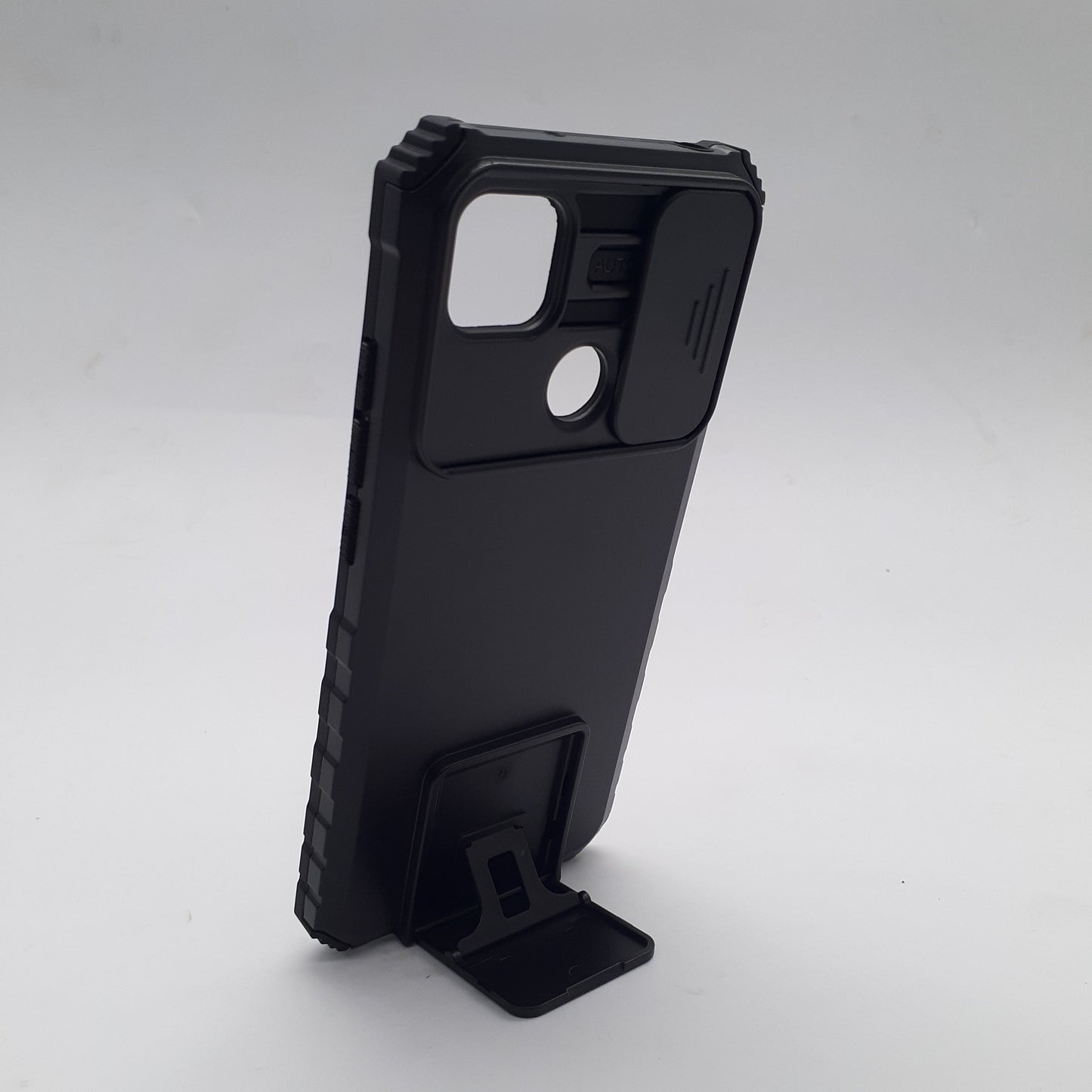 Redmi 9C Heavy Duty Hybrid Protective Case with Camera Slide Cover and 360 Rotatable Kickstand Holder Built-in Stand Armor Bumper