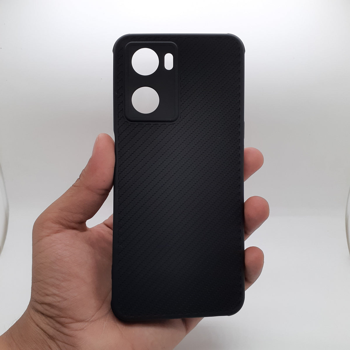 OPPO A57 2022 Carbon Fiber texture Hard Rubber armour back cover shock-porof case