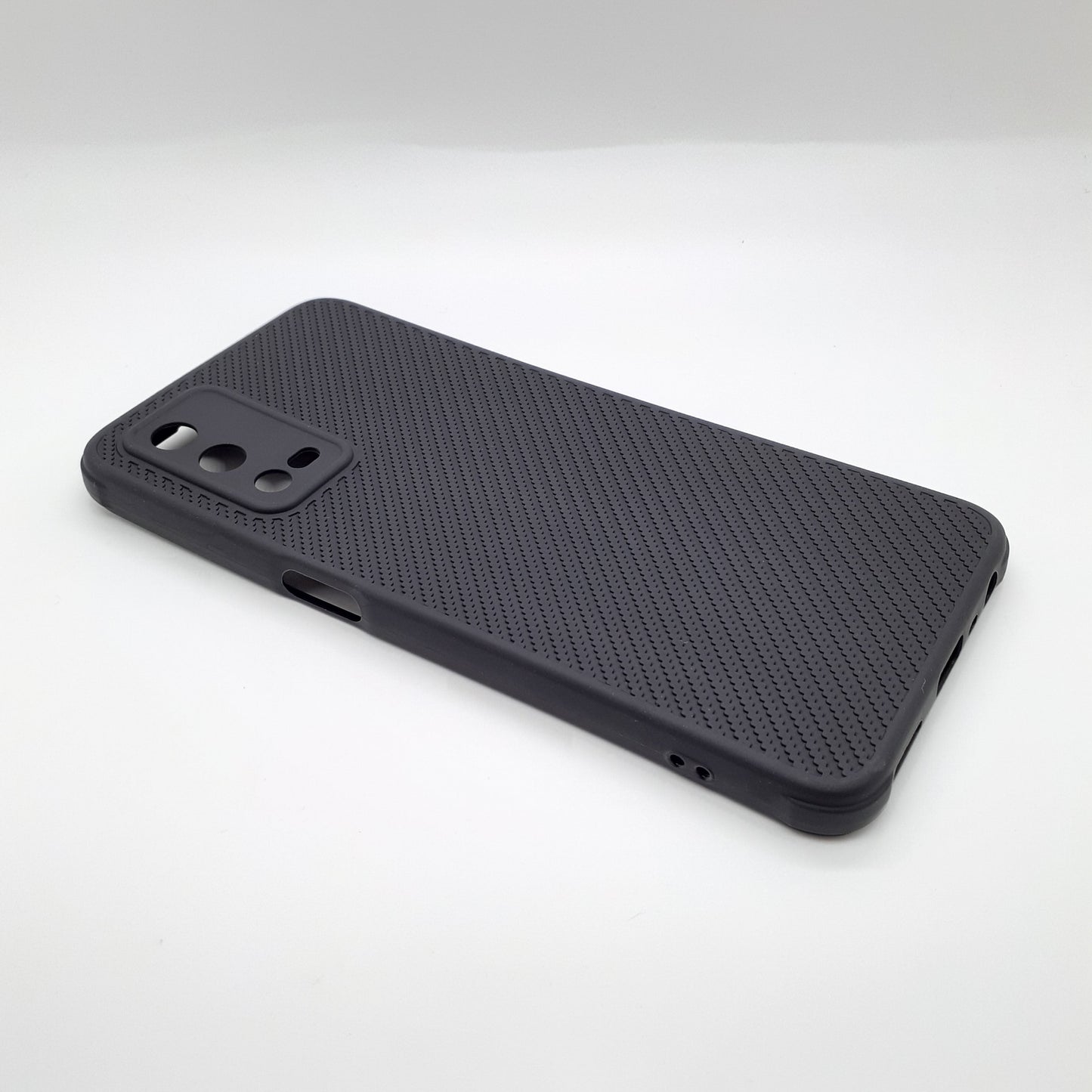 OPPO A55 Carbon Fiber texture Hard Rubber armour back cover shock-porof case