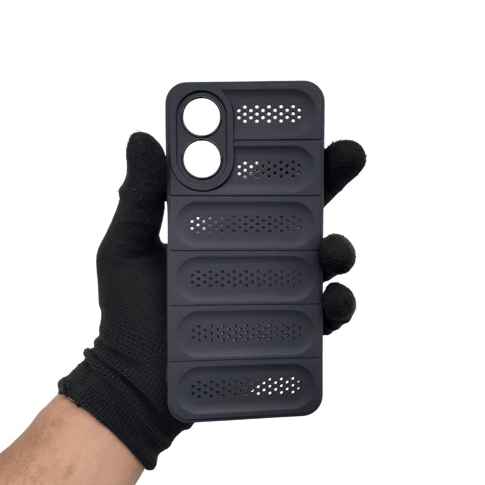 OPPO A17 Phone Case Heat Disspation Design Strong TPU Meterial Shockproof Slim Cover Black