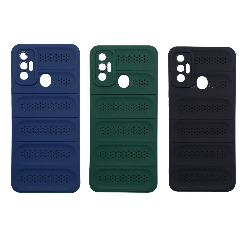 Tecno Spark 7 Heat Dissipation Design Strong TPU Material Phone Case Protective Cover Black