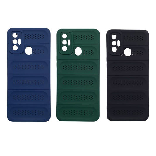 Tecno Spark 7 Heat Dissipation Design Strong TPU Material Phone Case Protective Cover Black