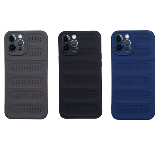 iPhone 12 Pro Max Heat Dissipation Strong TPU Material Phone Case Breathable Hollow Camera Protection Shockproof Ultra Slim Cover