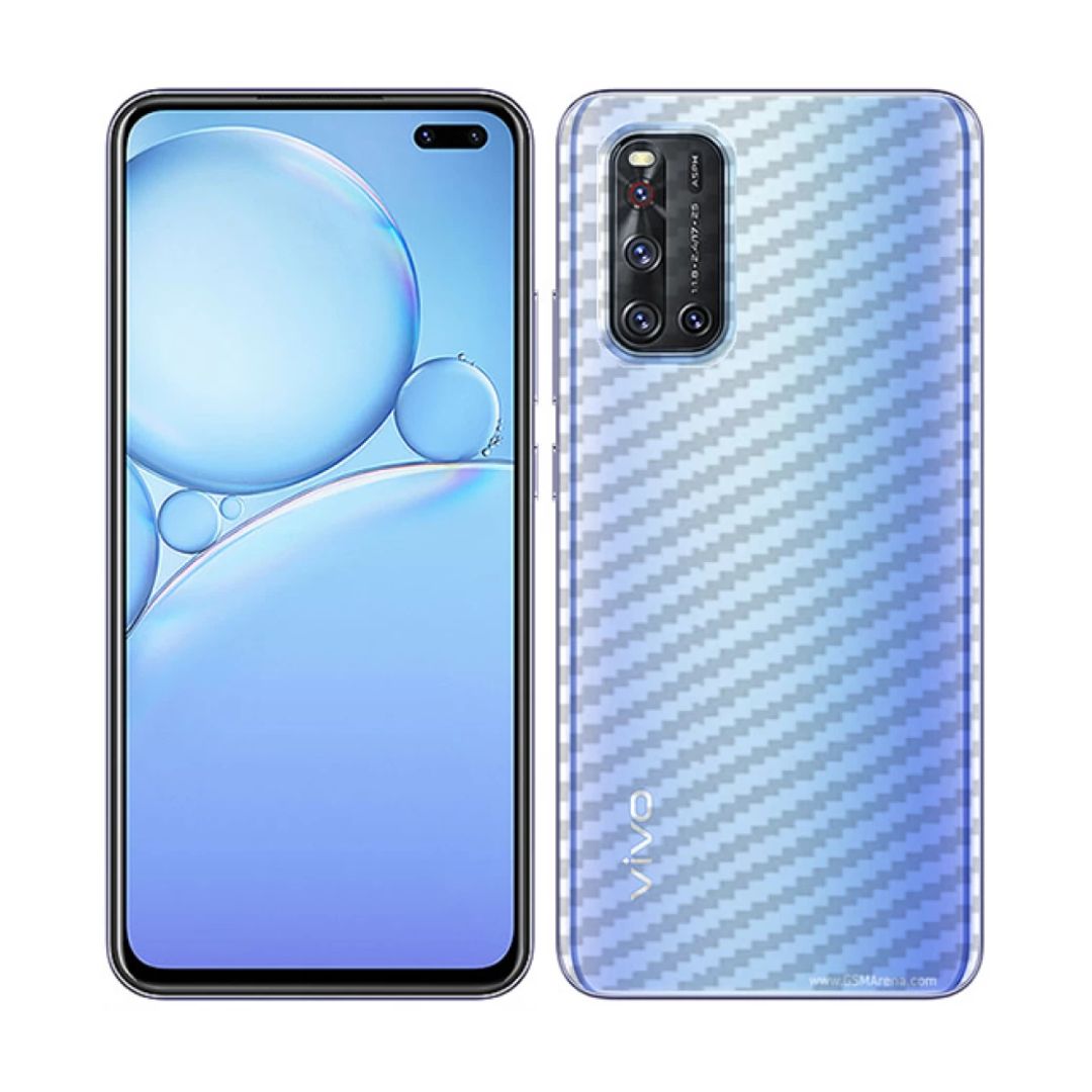 Vivo V19 carbon Back Clear Skin Sticker