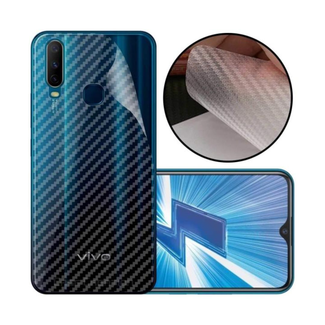 Vivo Y15 carbon Back Clear Skin Sticker